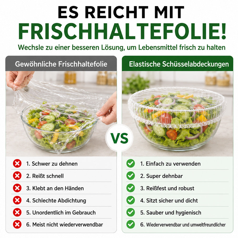🥬 50% RABATT! 🥔🥕 100 Pcs Einweg-Dehnfolien für Schalen & Teller – Elastisch, lebensmittelecht & vielseitig – Perfekte Alternative zu Frischhaltefolie für die Küche ✨
