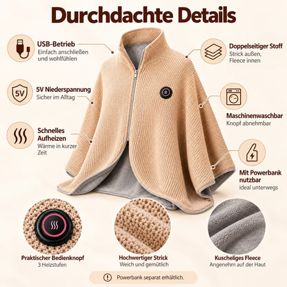 🔥 Weihnachtssale – 50 % RABATT! ❄️ Bleib den ganzen Winter warm – Tragbarer elektrischer Wärmeschal als Decke