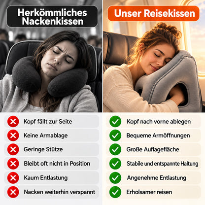 🔥50 % RABATT🌬️✈️😴 Tragbares, aufblasbares, ergonomisches Reisekissen: Genießen Sie jederzeit und überall einen angenehmen Schlaf 🧳💤