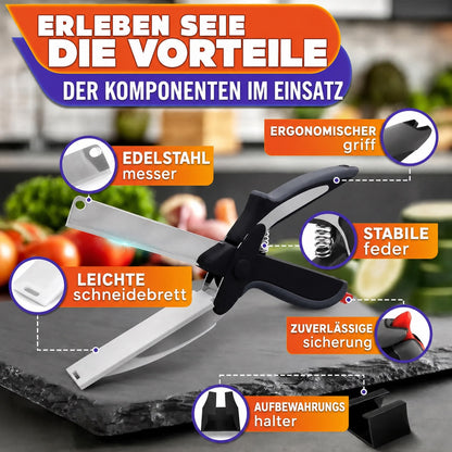 🧑‍🍳 2-in-1-Küchenschere für Lebensmittel – Schneideschere aus Edelstahl mit Sicherheitsverschluss
