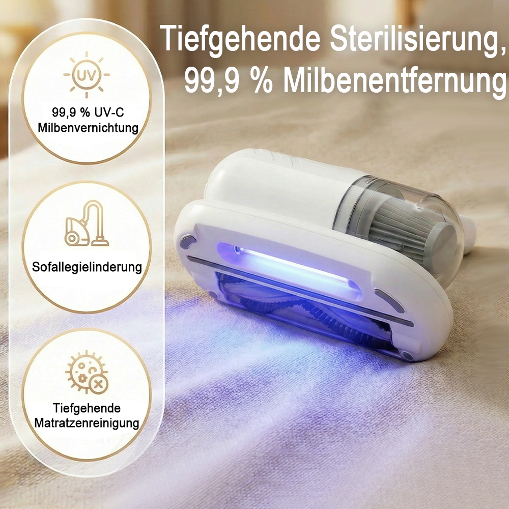 🌟Komplett aufgerüstet🛏️Über 500.000 Stück verkauft!💝Bettstaubsauger mit UV-C-Licht – Klopfen + Saugen + UV in einem!💥🔦