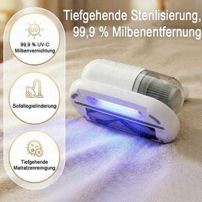 🌟Komplett aufgerüstet🛏️Über 500.000 Stück verkauft!💝Bettstaubsauger mit UV-C-Licht – Klopfen + Saugen + UV in einem!💥🔦
