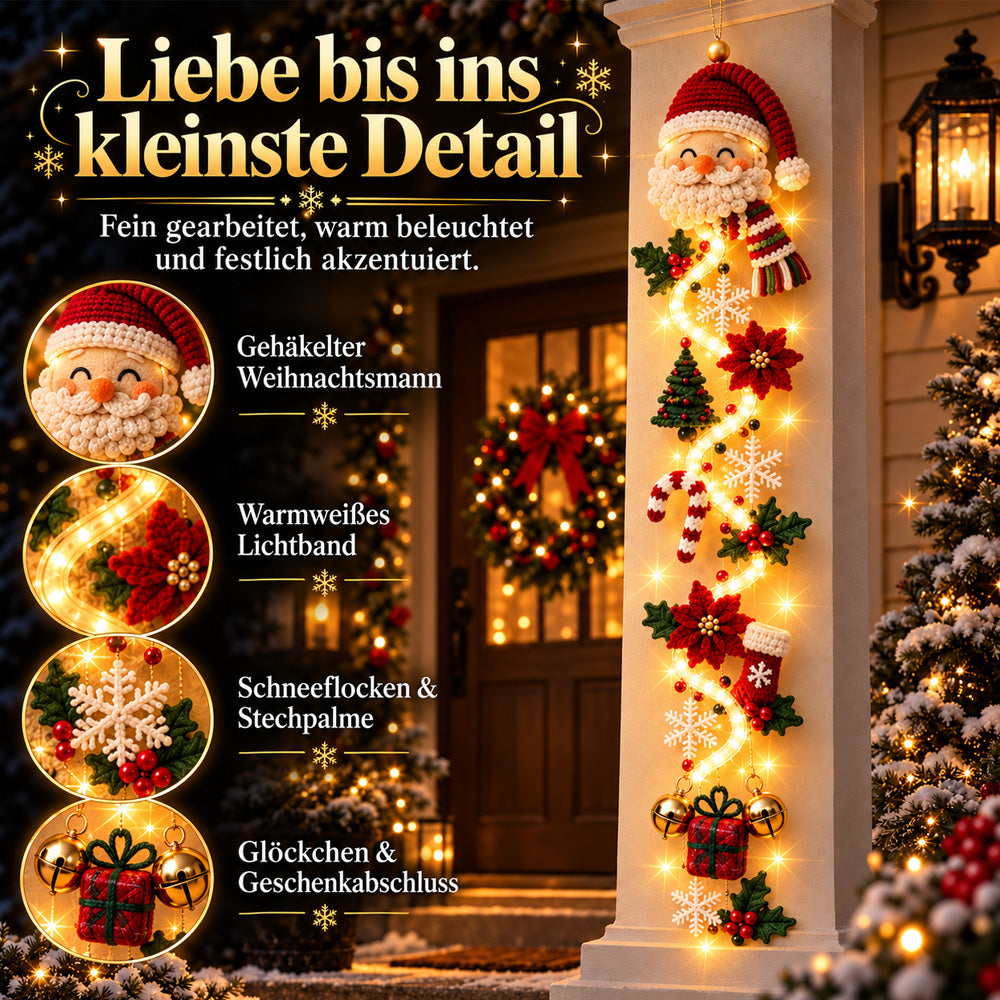 ⏳ Letzter Tag! 49 % Rabatt – 🎄✨🎅 MerryCascade™ Leuchtender Weihnachtstürhänger