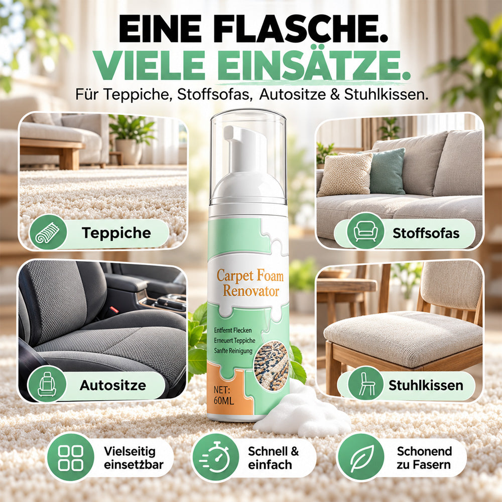 🔥🎁 1+1 GRATIS!!🥳 💞 50K+ VERKAUFT! ⚡🧼 Wasserloser Teppich-Schaumreiniger mit Reinigungstuch