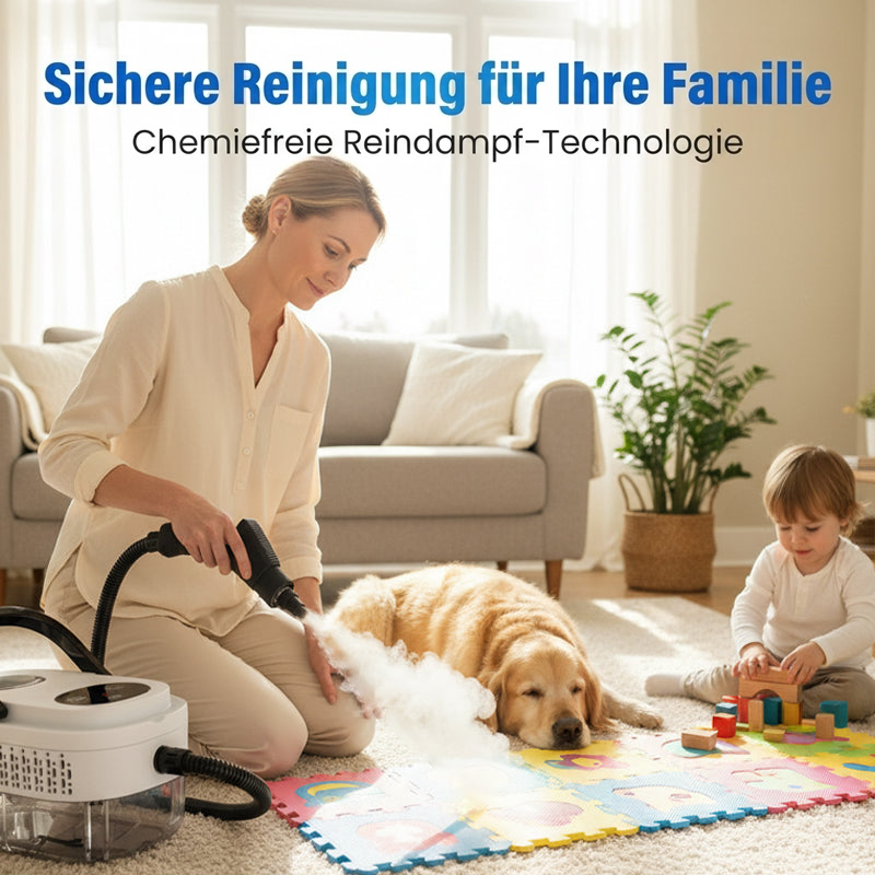 📢📢50 % Rabatt und versandkostenfrei !!!⏰Hochdruck-Dampfreiniger mit LCD-Display｜Vielseitig für Zuhause, Auto & Küche｜Effektiv gegen Fett & Bakterien✨