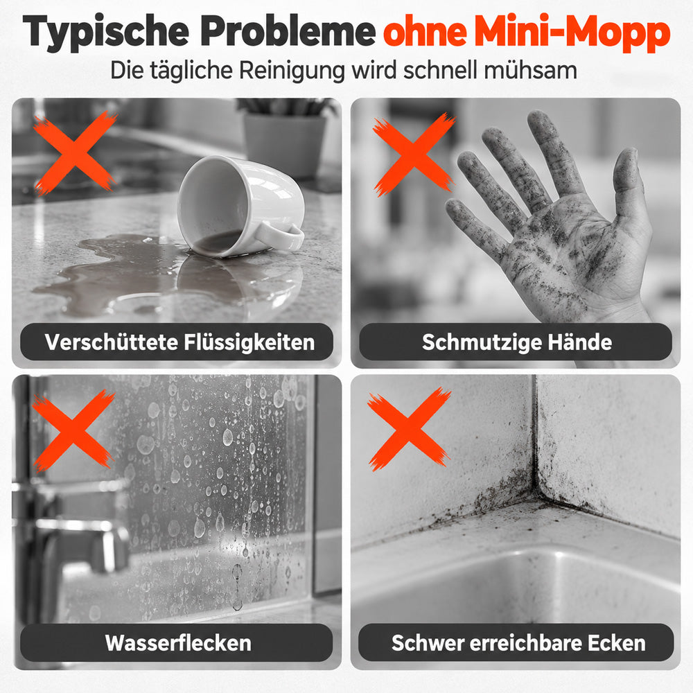📢 📢 NUR HEUTE ⭐ 2 kaufen und 1 gratis dazu🧹🧹 Mini-Mopp SELBSTAUSWÜREND & tragbar