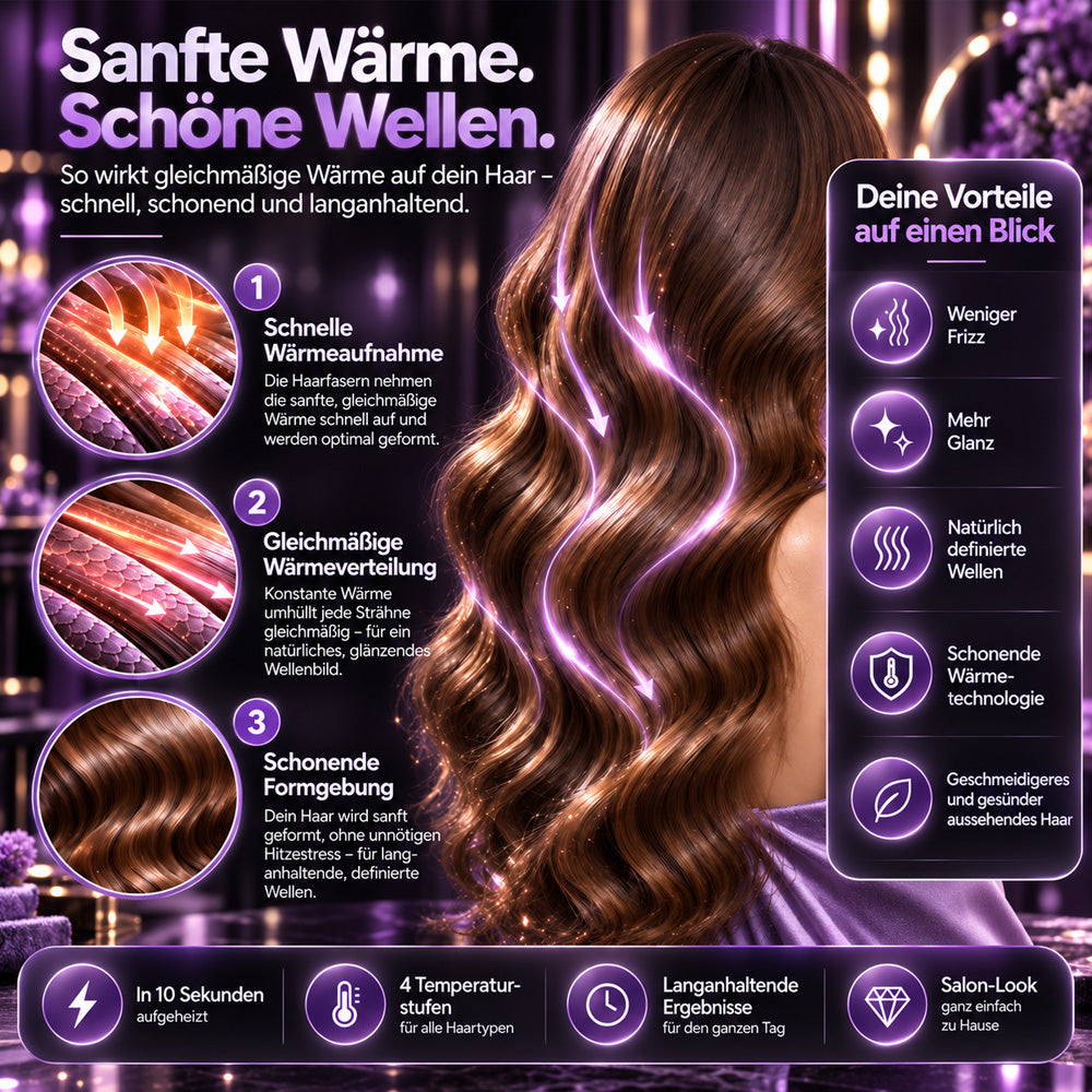✨ 50 % Rabatt! 32-mm-Welleneisen – Weiche Wellen, voller Glamour! 🌊 4 Temperaturstufen, in ca. 10 Sekunden einsatzbereit, mit Ionen-Technologie