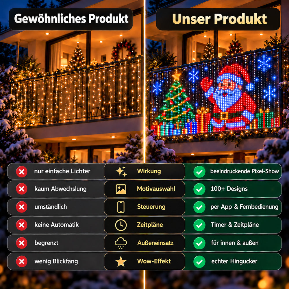 🔥🎄 Weihnachts-Frühbucherangebot – Nur solange der Vorrat reicht!✨🎄 Smarter LED-Lichtvorhang für Fenster & Wände – bringt Weihnachtszauber nach Hause
