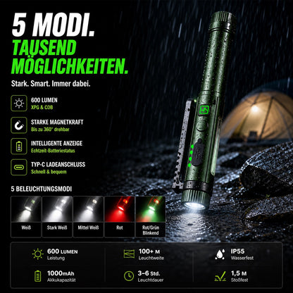 🧲🔦Multifunktionale, stiftförmige Arbeitsleuchte mit starkem Magnetfeld🧲