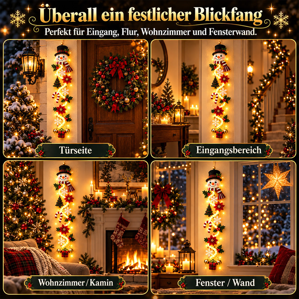 ⏳ Letzter Tag! 49 % Rabatt – 🎄✨🎅 MerryCascade™ Leuchtender Weihnachtstürhänger