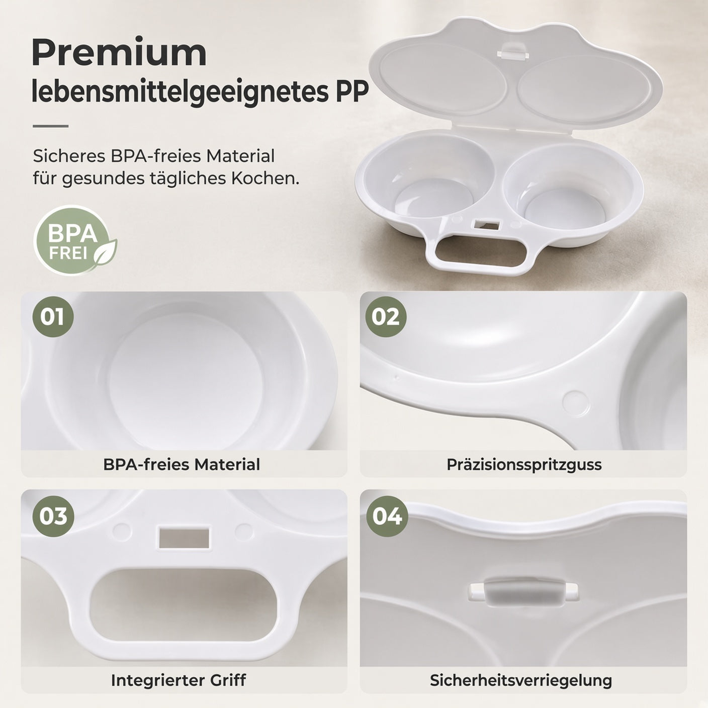 🎉 TOP-ANGEBOT💥 2-Eier-Mikrowellenkocher – Frühstück in Minuten!