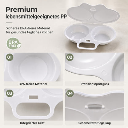 🎉 TOP-ANGEBOT💥 2-Eier-Mikrowellenkocher – Frühstück in Minuten!