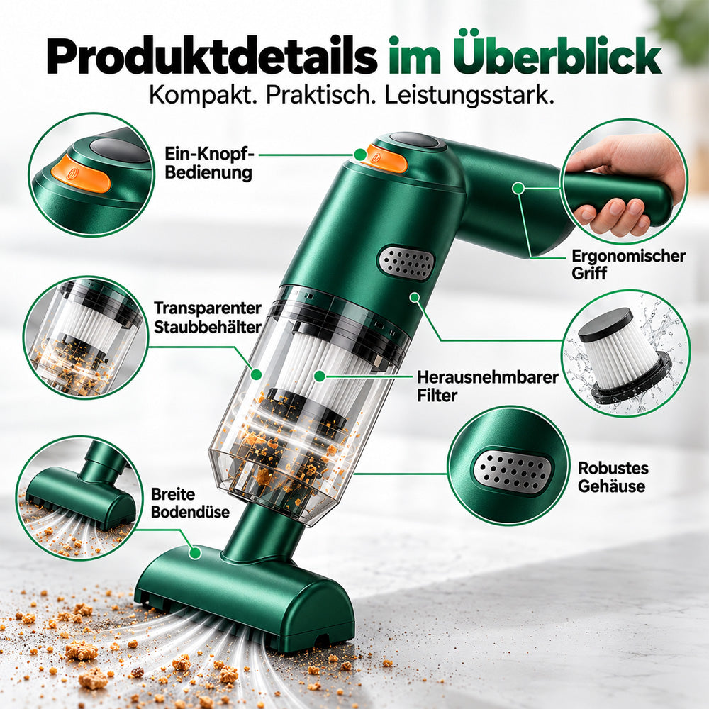 📢📢 50 % RABATT!! ⏰ Neu verbesserter kabelloser Autostaubsauger – 10.000 Pa Saugkraft & 4.000-mAh-Akku 🚗