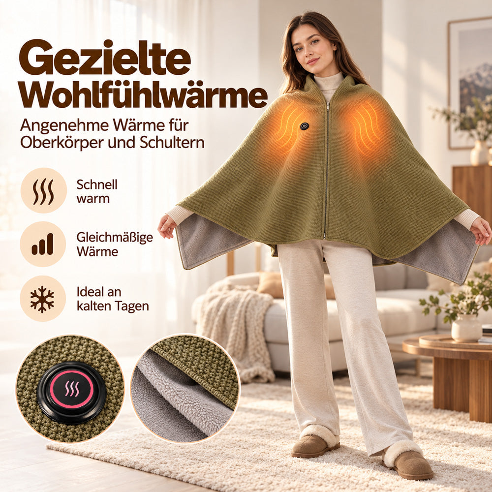 🔥 Weihnachtssale – 50 % RABATT! ❄️ Bleib den ganzen Winter warm – Tragbarer elektrischer Wärmeschal als Decke