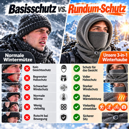 ⌛❄️ Nur für kurze Zeit 60 % Rabatt ❄️ 3-in-1-Schutz | Thermo-Sturmhaube mit verstellbarem Kordelzug 🥶