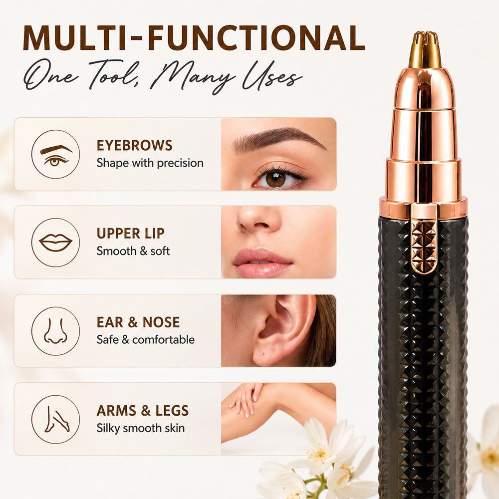 ✨3-in-1 elektrischer Beauty-Trimmer – mit Wechselaufsätzen für Augenbrauen, Gesicht & Detailpflege – für einen gepflegten Look jederzeit und überall 🌍✨