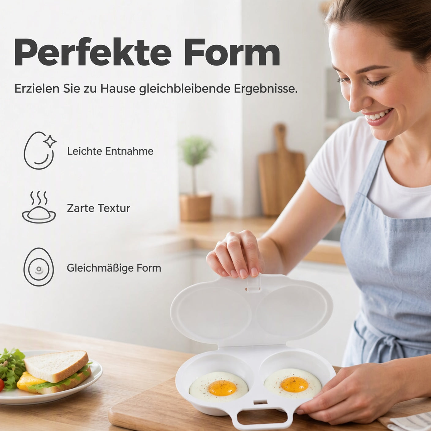 🎉 TOP-ANGEBOT💥 2-Eier-Mikrowellenkocher – Frühstück in Minuten!