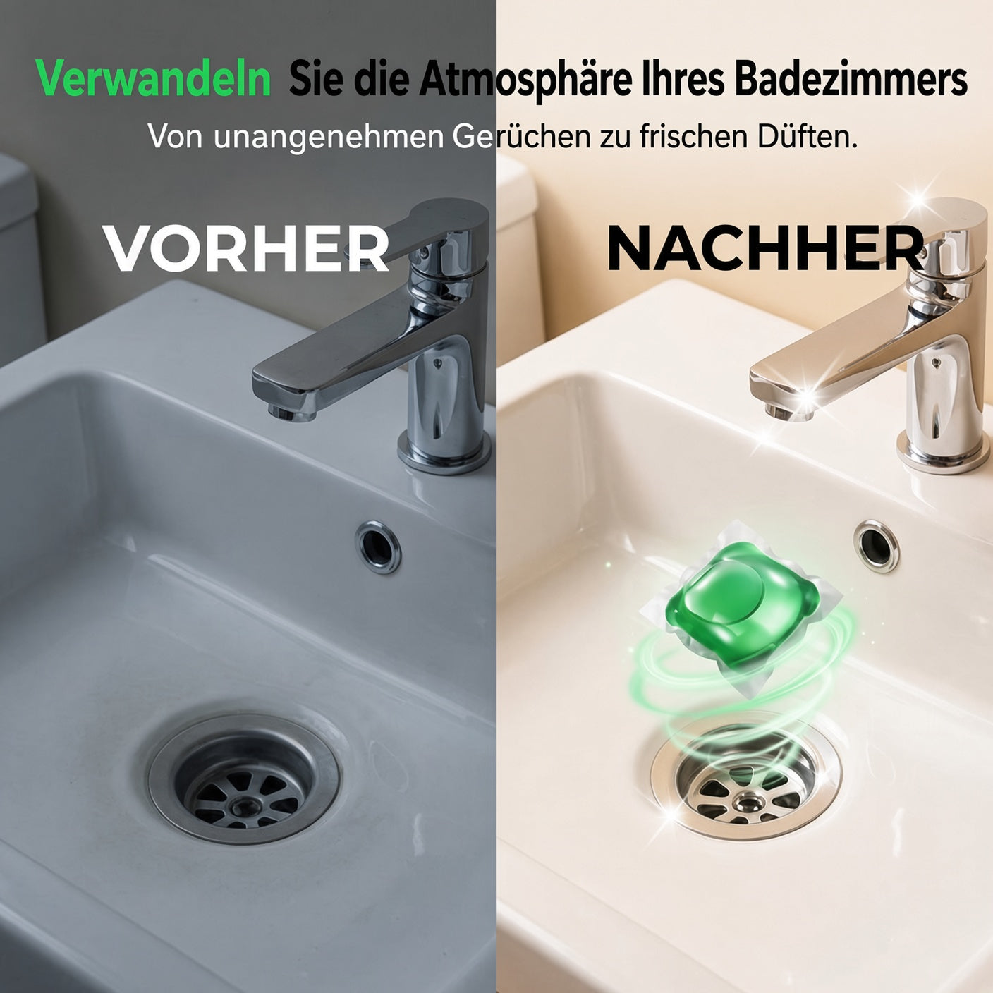 🥳 2026 ANGEBOT🥳💞 ÜBER 50.000 VERKAUFT!🏠💧 50 % RABATT! Abfluss-Geruchsentferner-Pods – Die Bioenzym-Formel neutralisiert Gerüche direkt an der Quelle. Sofort frischer Duft, keine aggressiven Chemikalien. Schluss mit unangenehmen Gerüchen. 🚰✅