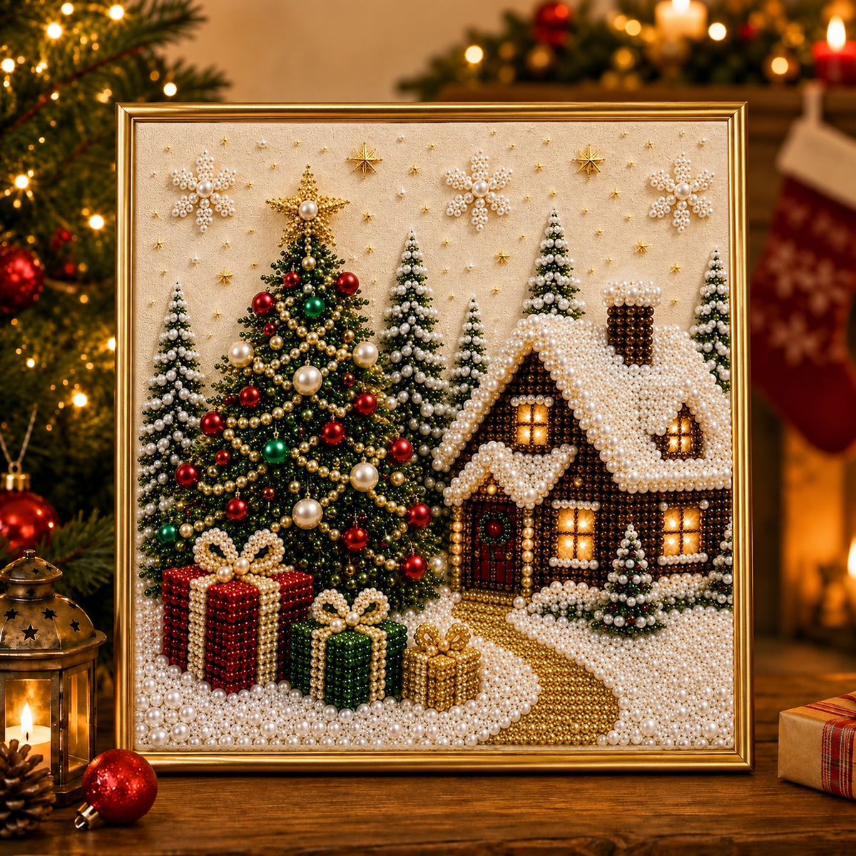 ✨ 3D-Weihnachtsperlen-Bastelset – Entspannende DIY-Weihnachtsdekoration