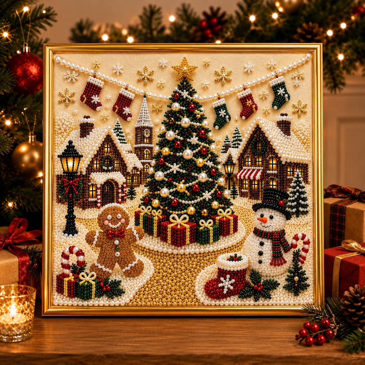 ✨ 3D-Weihnachtsperlen-Bastelset – Entspannende DIY-Weihnachtsdekoration