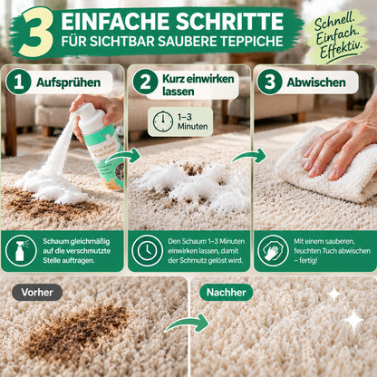 🔥🎁 1+1 GRATIS!!🥳 💞 50K+ VERKAUFT! ⚡🧼 Wasserloser Teppich-Schaumreiniger mit Reinigungstuch