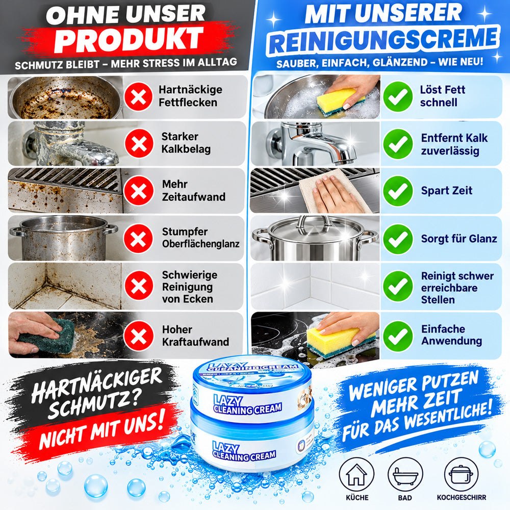 🔥Heißer Sale: 50 % Rabatt🎁Multifunktionale wirksame Reinigungscreme mit Schwamm✨ Weniger Schrubben · Einfache Anwendung · Vielseitig einsetzbar