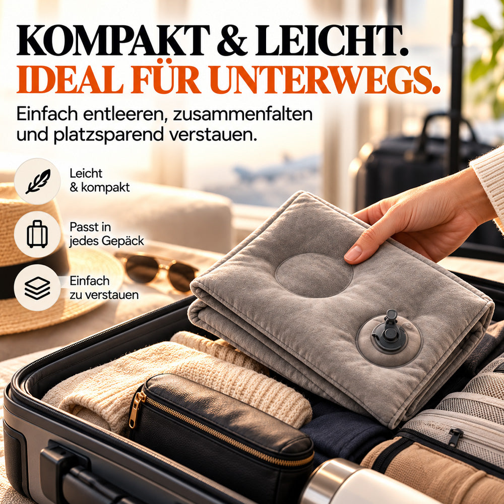 🔥50 % RABATT🌬️✈️😴 Tragbares, aufblasbares, ergonomisches Reisekissen: Genießen Sie jederzeit und überall einen angenehmen Schlaf 🧳💤