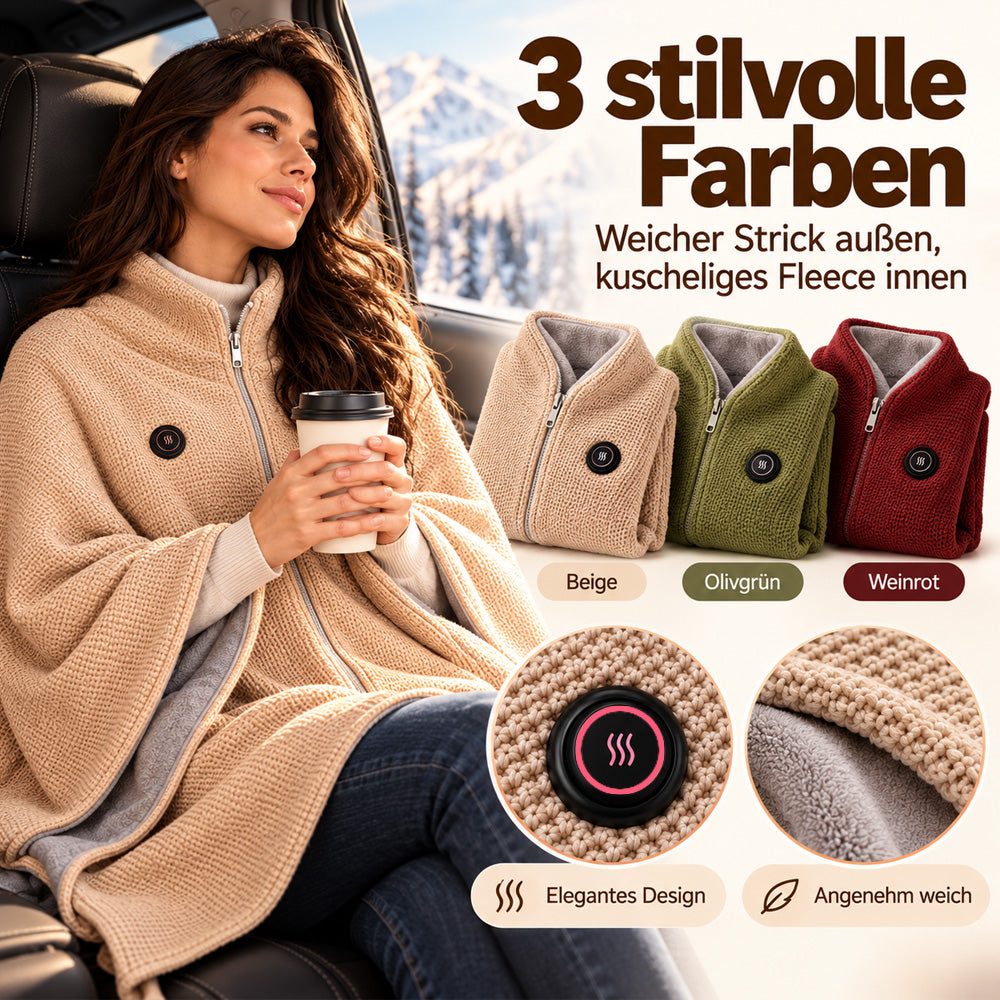 🔥 Weihnachtssale – 50 % RABATT! ❄️ Bleib den ganzen Winter warm – Tragbarer elektrischer Wärmeschal als Decke