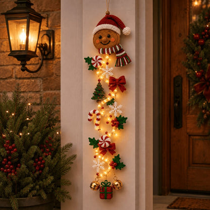 ⏳ Letzter Tag! 49 % Rabatt – 🎄✨🎅 MerryCascade™ Leuchtender Weihnachtstürhänger
