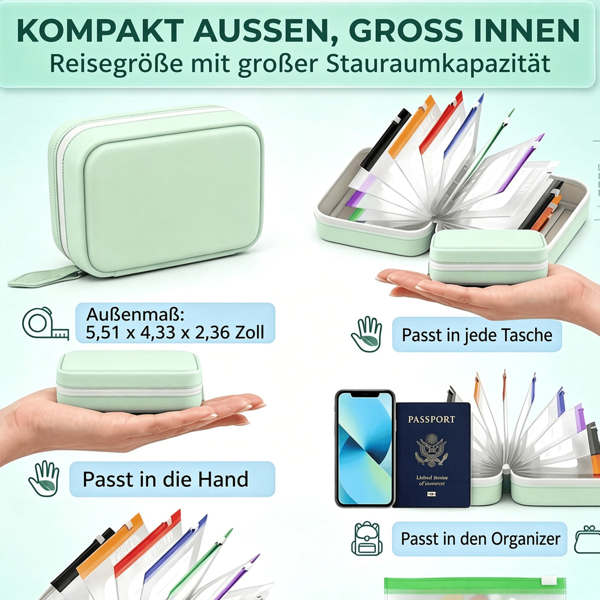 🥳 2026 TOP-ANGEBOT 💞 BIS ZU 50 % RABATT!! 💊 A8 wasserdichter Organizer mit 14 farbcodierten Fächern – kompakter Reise-Medikamenten-Organizer für Tabletten, Vitamine & Nahrungsergänzungsmittel