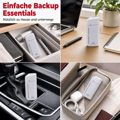 Tragbares Notfall-Ladegerät für Mobiltelefone – Powerbank mit AA-Batterien und LED-Taschenlampe