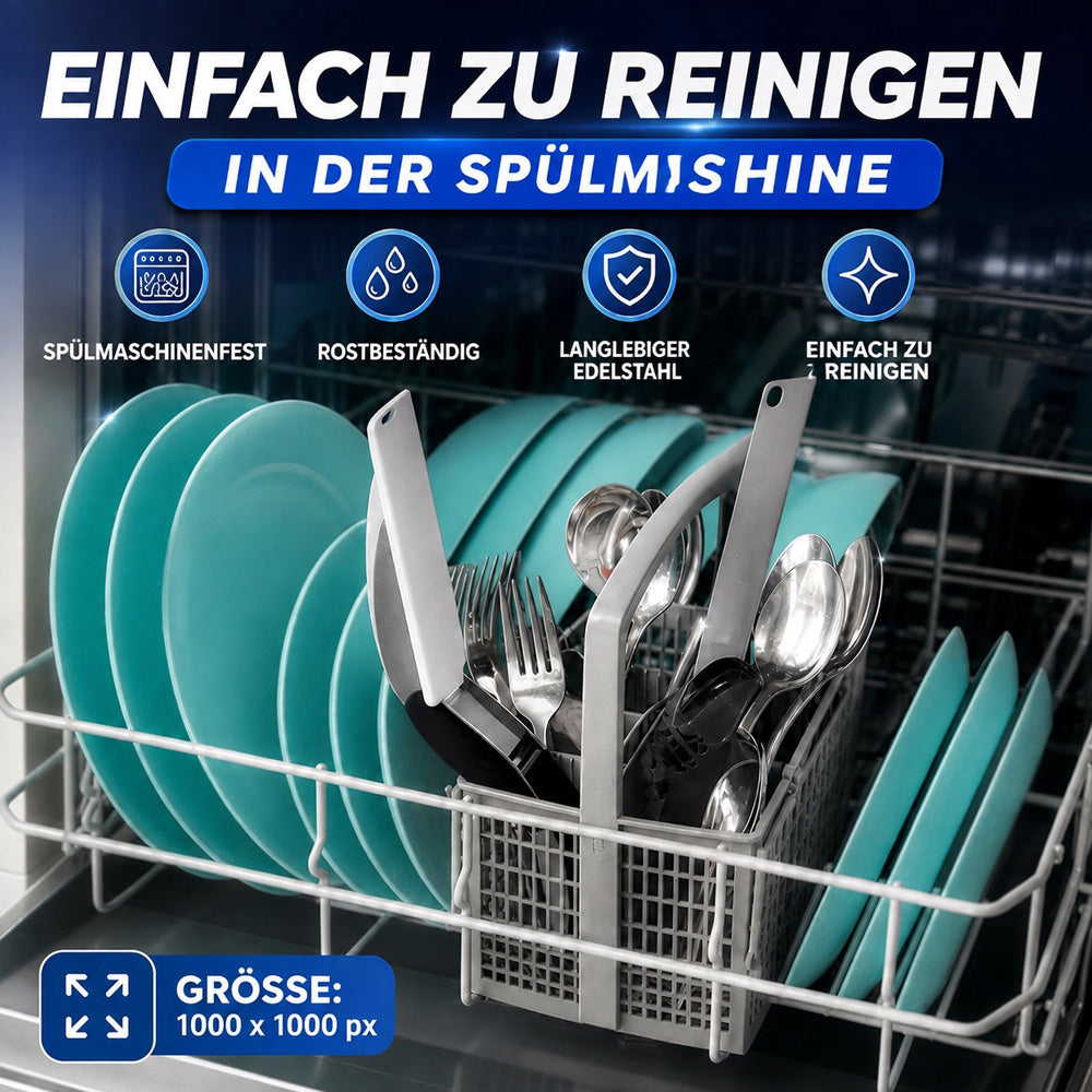 🧑‍🍳 2-in-1-Küchenschere für Lebensmittel – Schneideschere aus Edelstahl mit Sicherheitsverschluss