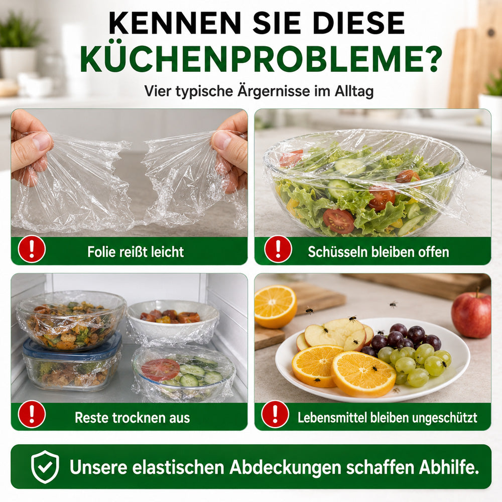 🥬 50% RABATT! 🥔🥕 100 Pcs Einweg-Dehnfolien für Schalen & Teller – Elastisch, lebensmittelecht & vielseitig – Perfekte Alternative zu Frischhaltefolie für die Küche ✨