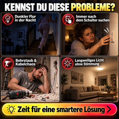 🌈 Intelligente LED-Nachtleuchte mit Bewegungssensor, dimmbare RGB-Wandlampe mit Farbwechsel, USB-aufladbares Ambientelicht mit Farbverlauf und magnetischer Klebebefestigung für Schlafzimmer, Flur und Eingangsbereich – stilvolle Wohnbeleuchtung