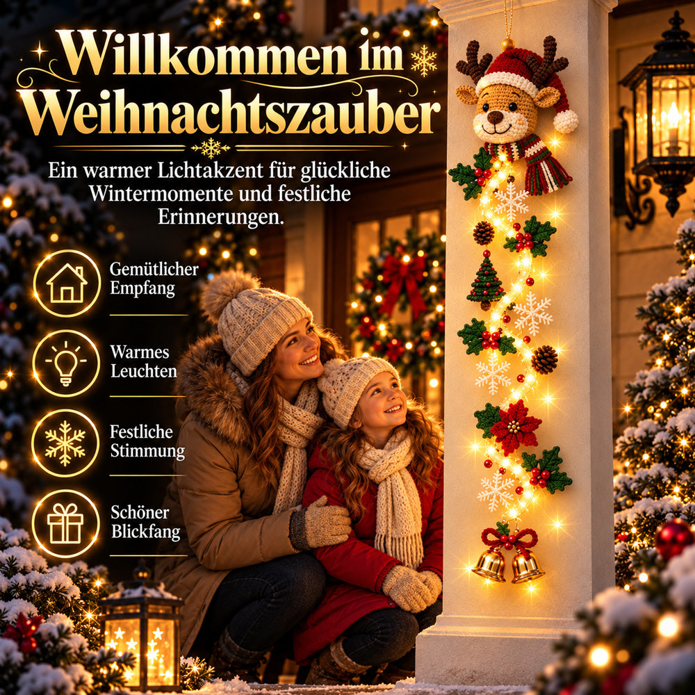 ⏳ Letzter Tag! 49 % Rabatt – 🎄✨🎅 MerryCascade™ Leuchtender Weihnachtstürhänger