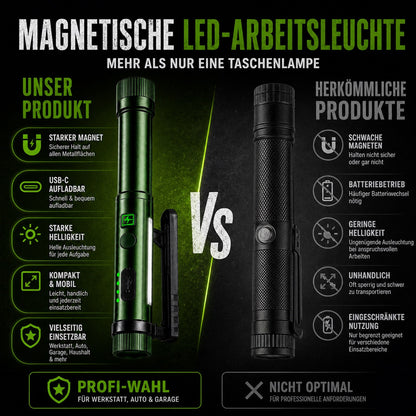 🧲🔦Multifunktionale, stiftförmige Arbeitsleuchte mit starkem Magnetfeld🧲