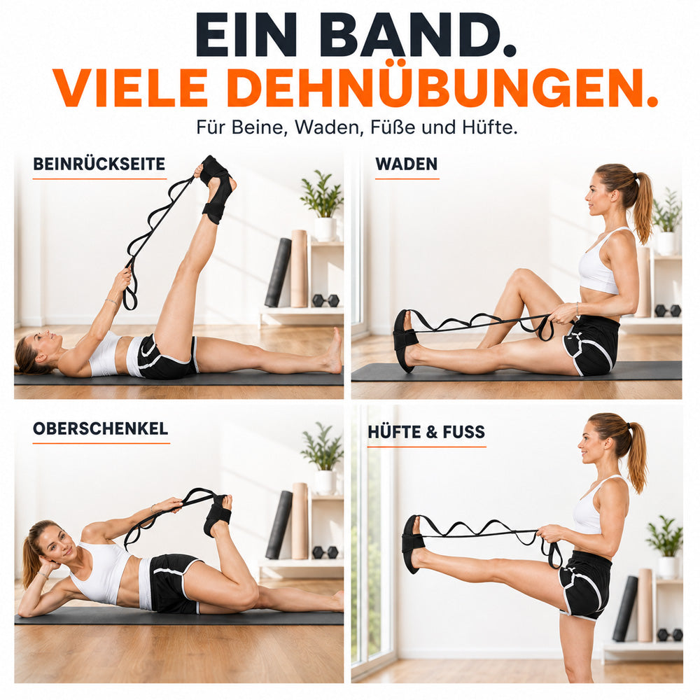 Multifunktionales Fuß- & Bein-Dehnband – Training & Rehabilitation