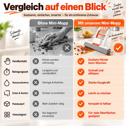 📢 📢 NUR HEUTE ⭐ 2 kaufen und 1 gratis dazu🧹🧹 Mini-Mopp SELBSTAUSWÜREND & tragbar