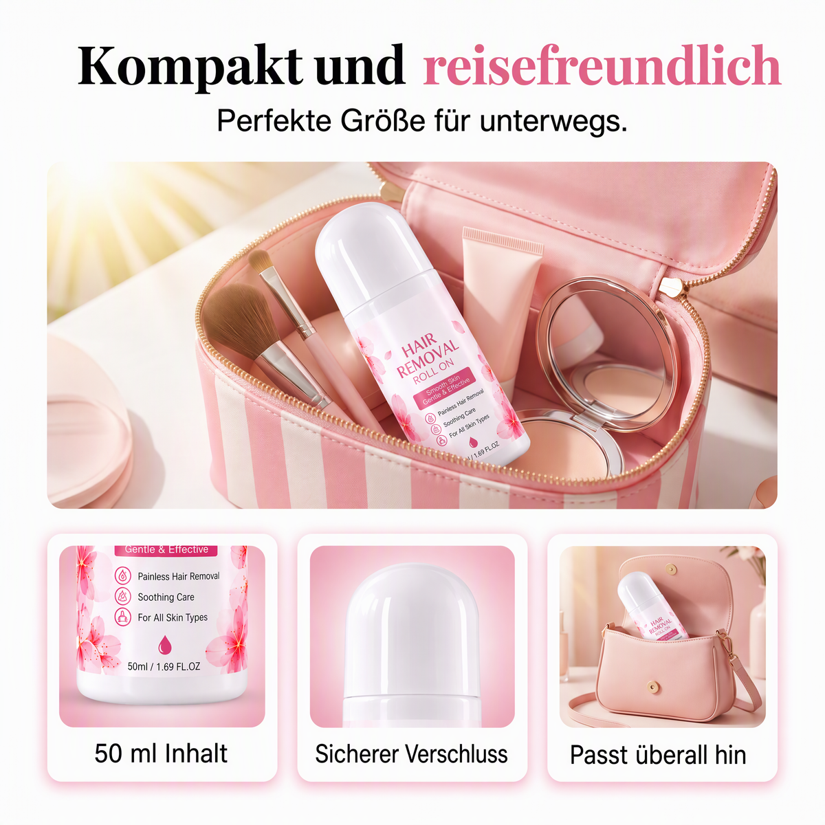 Sanfter Roll-On zur schonenden Körperhaarentfernung