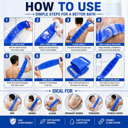 🧼 Silikon-Duschbürste – Weiche Borsten, sanfte Reinigung für empfindliche Haut 🚿