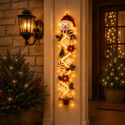 ⏳ Letzter Tag! 49 % Rabatt – 🎄✨🎅 MerryCascade™ Leuchtender Weihnachtstürhänger
