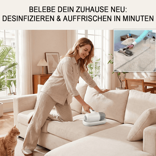 🌟Komplett aufgerüstet🛏️Über 500.000 Stück verkauft!💝Bettstaubsauger mit UV-C-Licht – Klopfen + Saugen + UV in einem!💥🔦