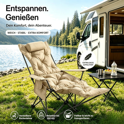 🪑 Tragbarer verstellbarer Klappstuhl für Außenbereich – Leicht, stabil & vielseitig – Ideal für Garten, Camping, Strand oder Terrasse – einfacher Transport und Aufbau 🏕️✨