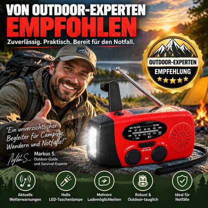 Multifunktionales tragbares Solar-Notfallradio – Powerbank, Handkurbel & Wetterwarnungen für Outdoor-Abenteuer und Notfälle