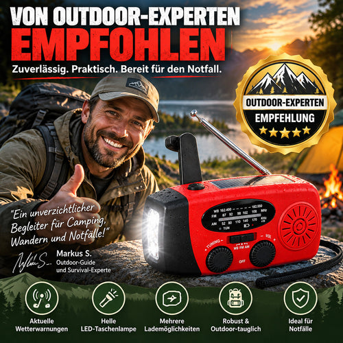 Multifunktionales tragbares Solar-Notfallradio – Powerbank, Handkurbel & Wetterwarnungen für Outdoor-Abenteuer und Notfälle