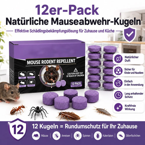 🐭 🐭12er-Pack Nager-Abwehrkugeln für Zuhause & Küche – 🌿 EINE DUFTBARRIERE, DIE SIE NICHT ZUM BLEIBEN EINLÄDT