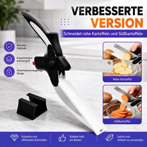🧑‍🍳 2-in-1-Küchenschere für Lebensmittel – Schneideschere aus Edelstahl mit Sicherheitsverschluss