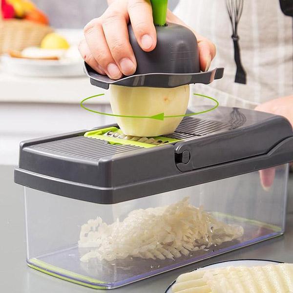 🔪🥔Mehrzweck-Lebensmittelschneider – Edelstahlklingen, leicht zu reinigen, vielseitige Zubereitungsmöglichkeiten 🥗