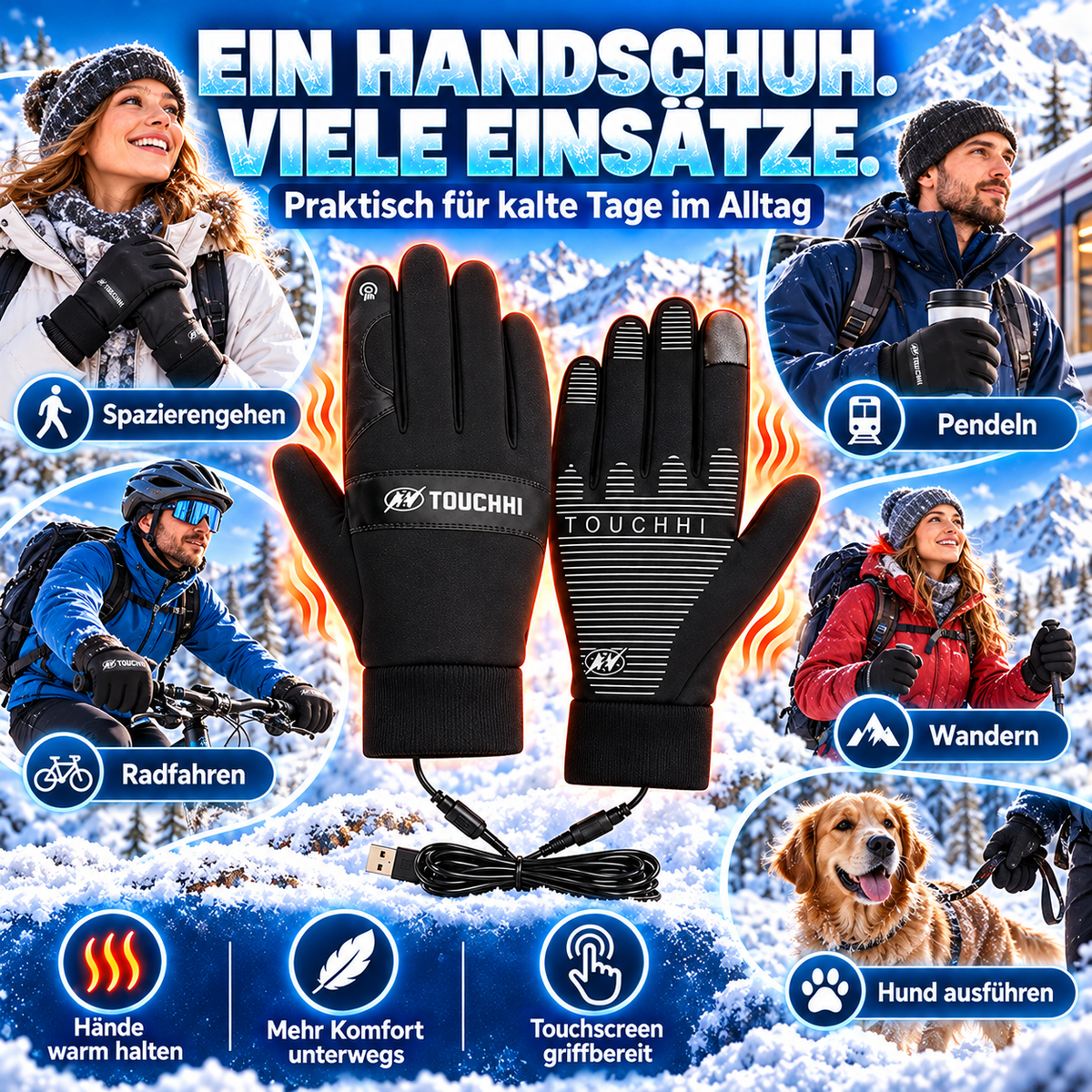 🎁Winter Outdoor Warm Electric Heated Gloves