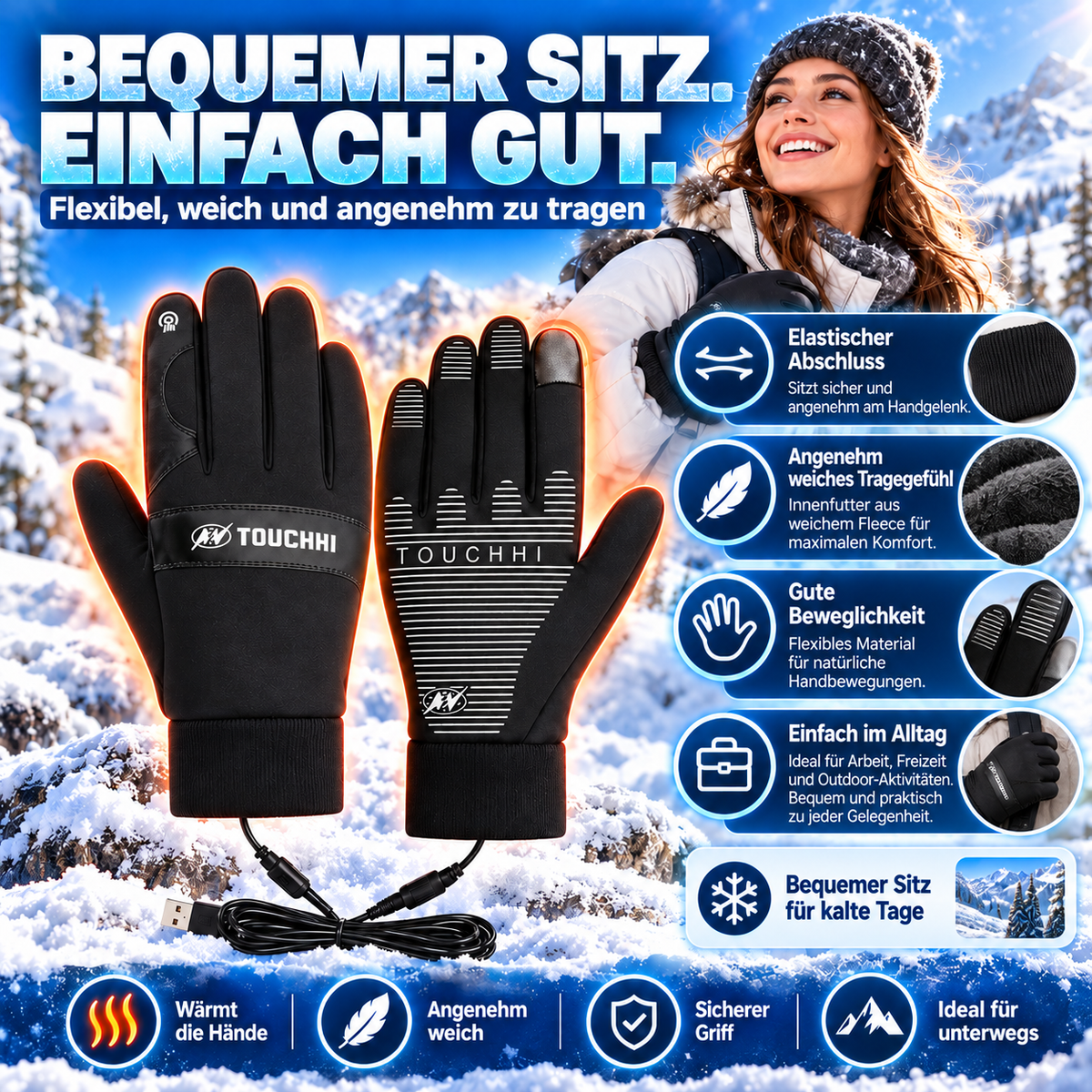 🎁Winter Outdoor Warm Electric Heated Gloves